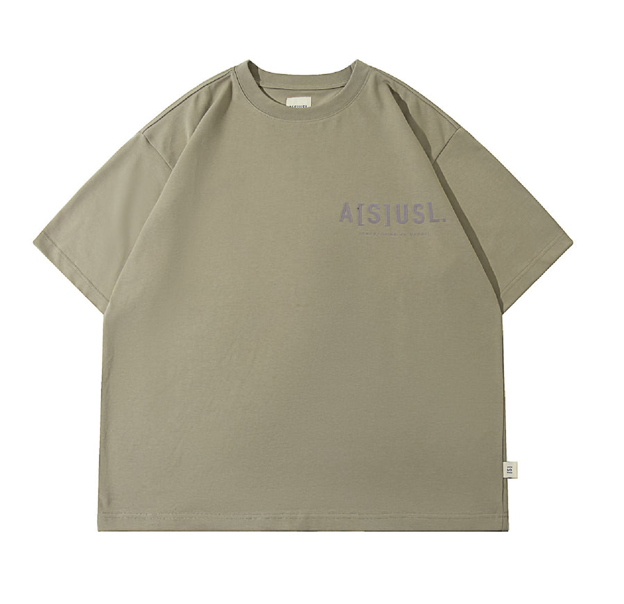 TONAL FLOCKING LOGO TEE - BEIGE