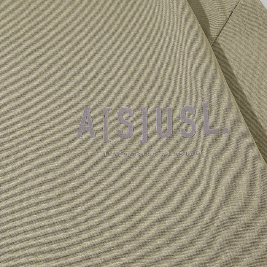 TONAL FLOCKING LOGO TEE - BEIGE