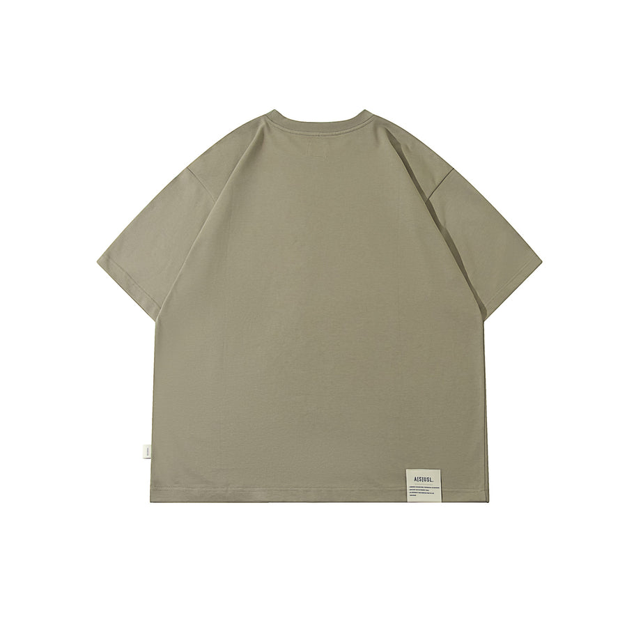 TONAL FLOCKING LOGO TEE - BEIGE