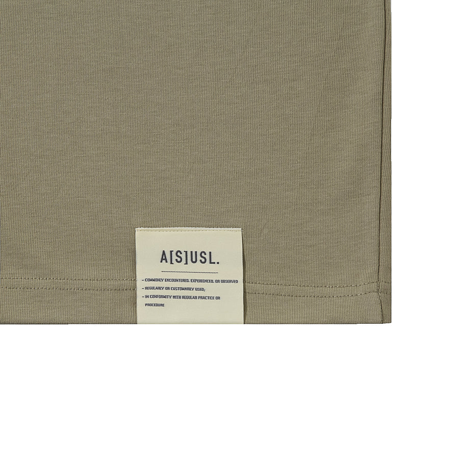 TONAL FLOCKING LOGO TEE - BEIGE