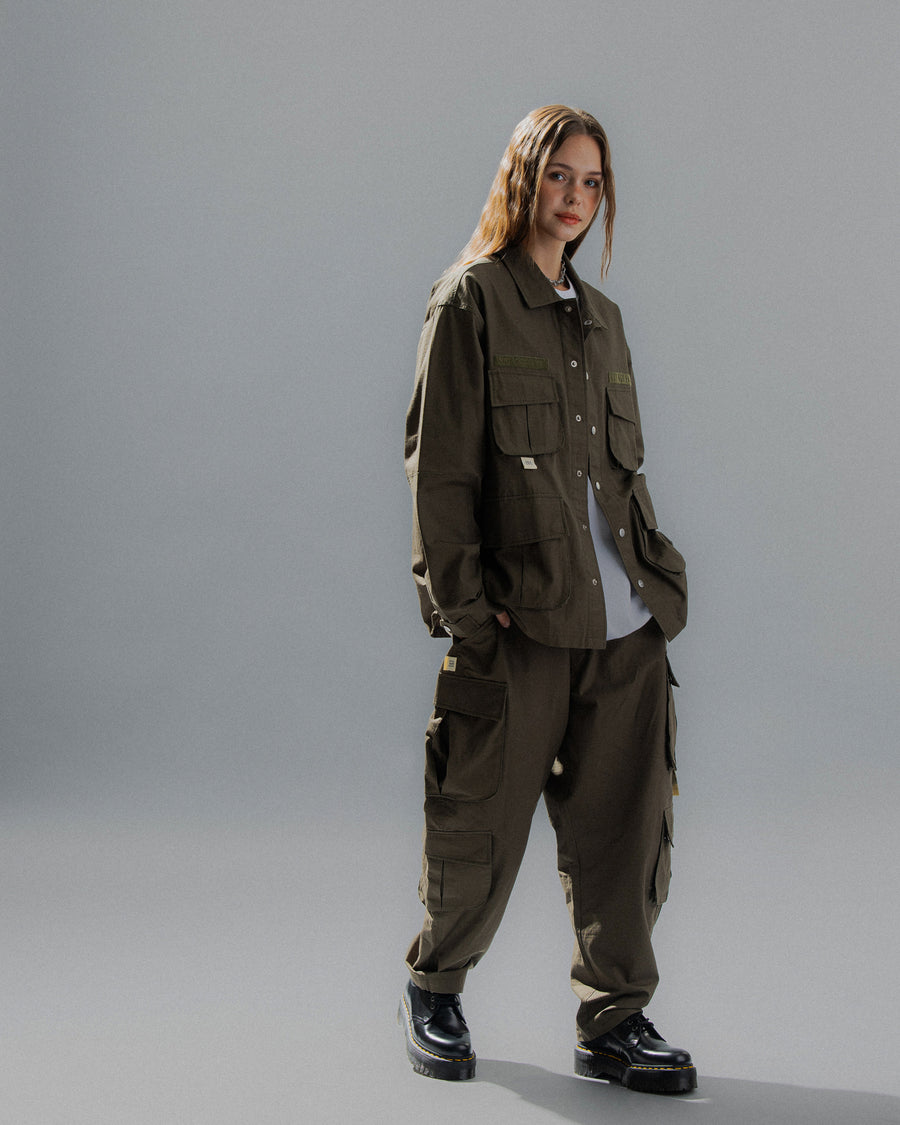 RIPSTOP FOUR POCKETS CARGO PANTS - OLIVE