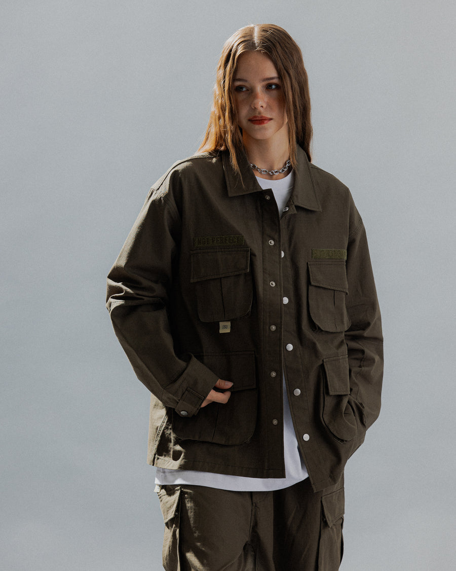 NOT PERFECT FOUR POCKET JACKET OLIVE ASUSL