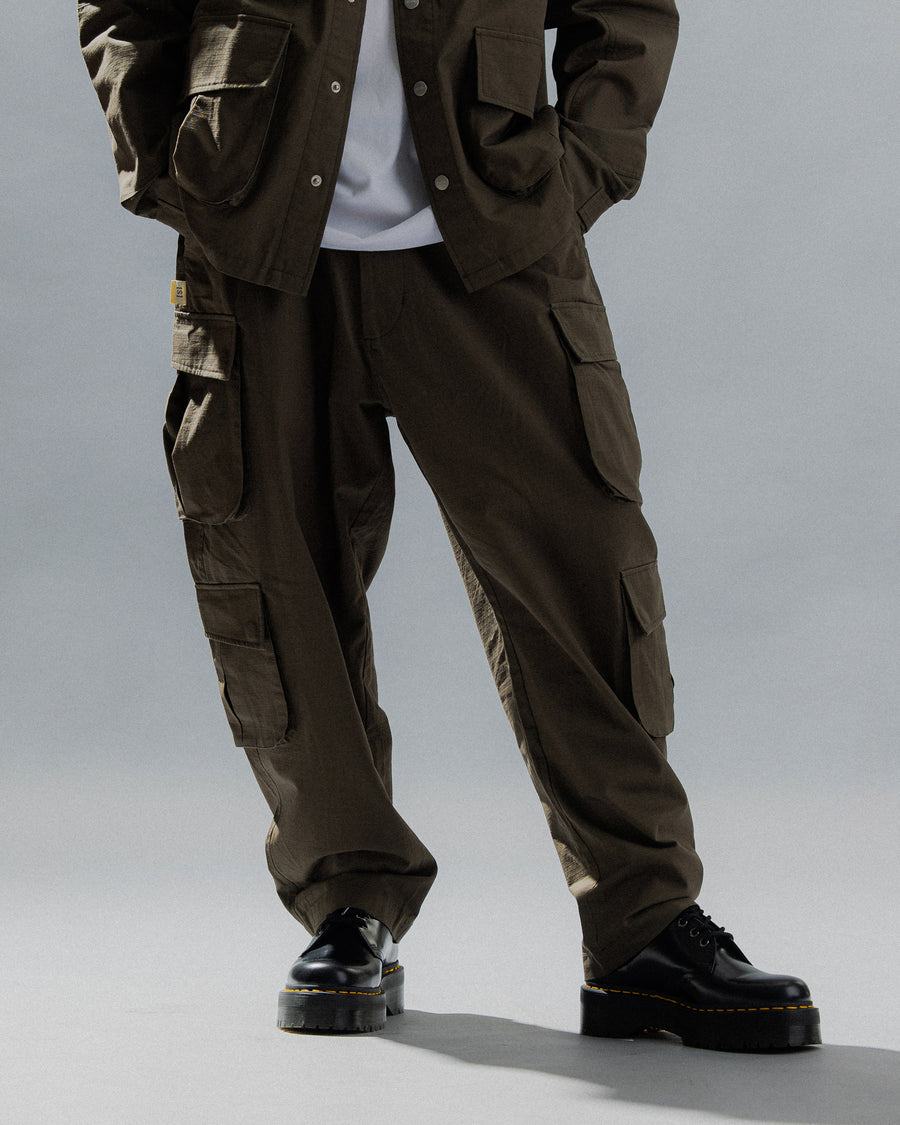 RIPSTOP FOUR POCKETS CARGO PANTS - OLIVE