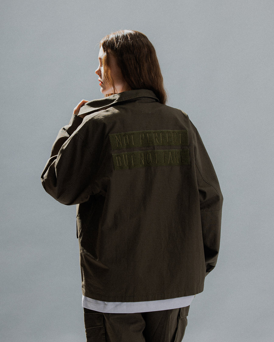 NOT PERFECT FOUR POCKET JACKET - OLIVE