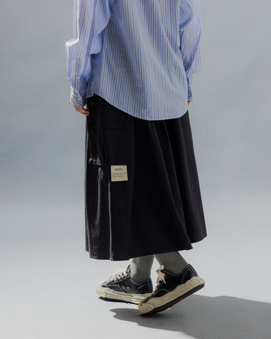 RIPSTOP CARGO SKIRT - BLACK