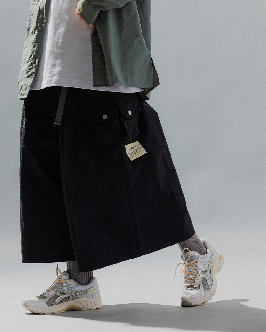 SIDE POCKET WIDE PANTS - GREY