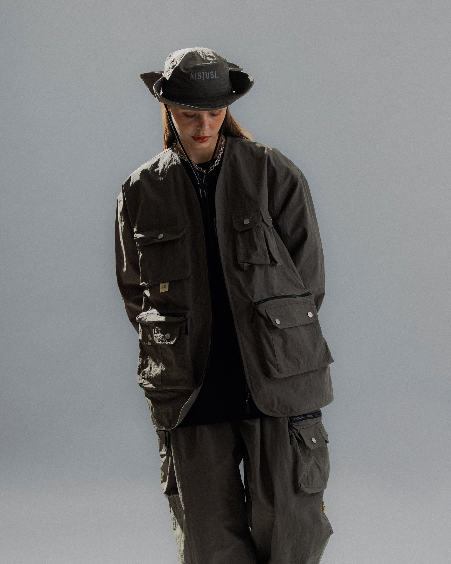 NYLON ZIPPER POCKET JACKET - FOREST – ASUSL NYLON ZIPPER POCKET JACKET - FOREST – ASUSL