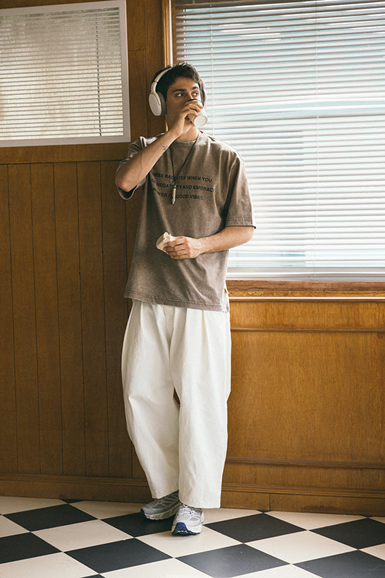 SNOW WASH GOOD VIBES TEE - BLACK