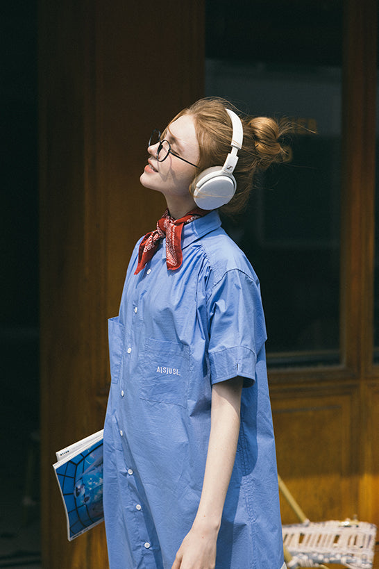 POCKET SHIRT DRESS - BLUE