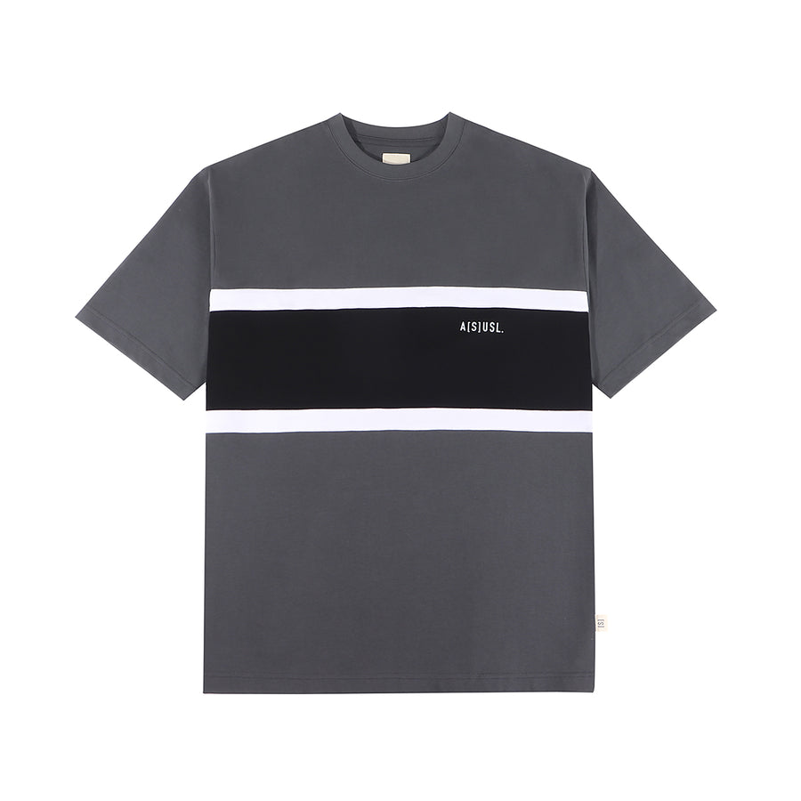 COLOR BLOCKING TEE - CHARCOAL