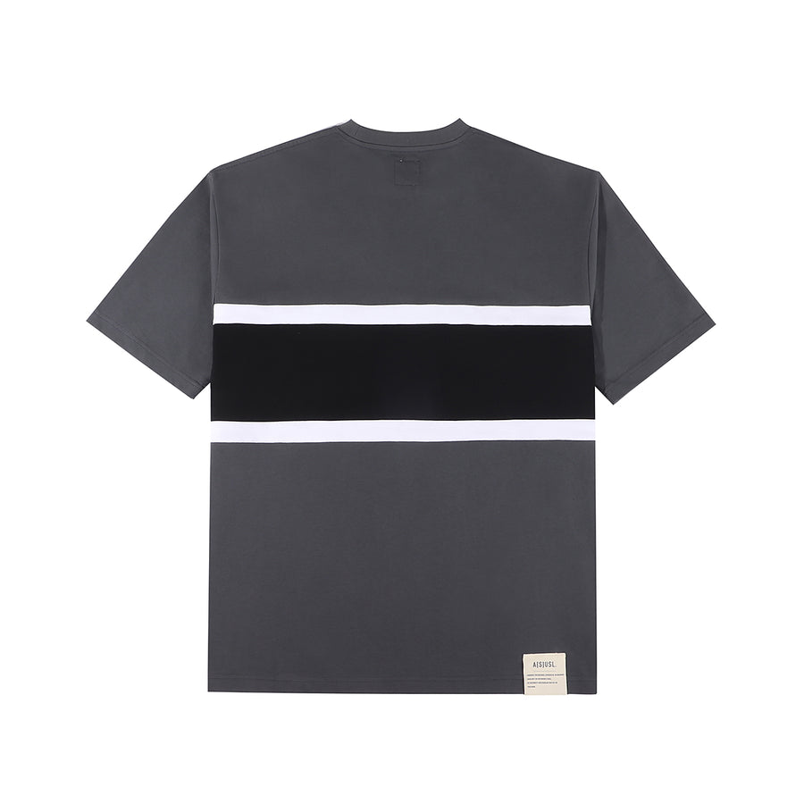 COLOR BLOCKING TEE - CHARCOAL
