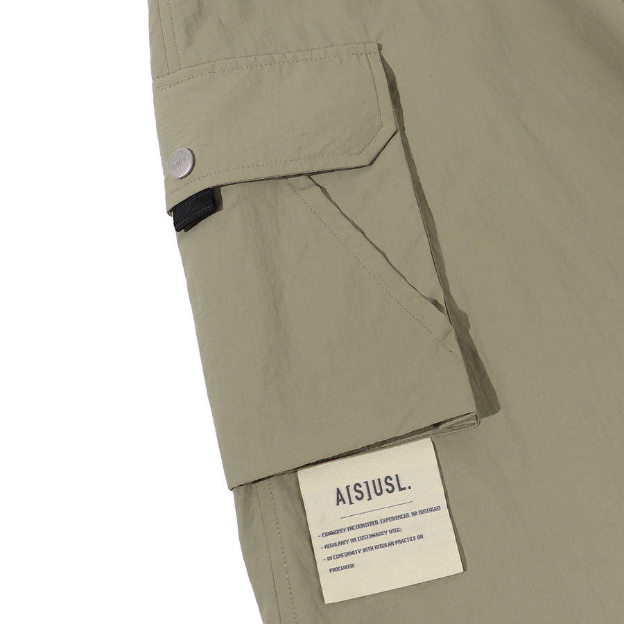 NYLON POCKETS FLARE SKIRT - LIGHT KHAKI