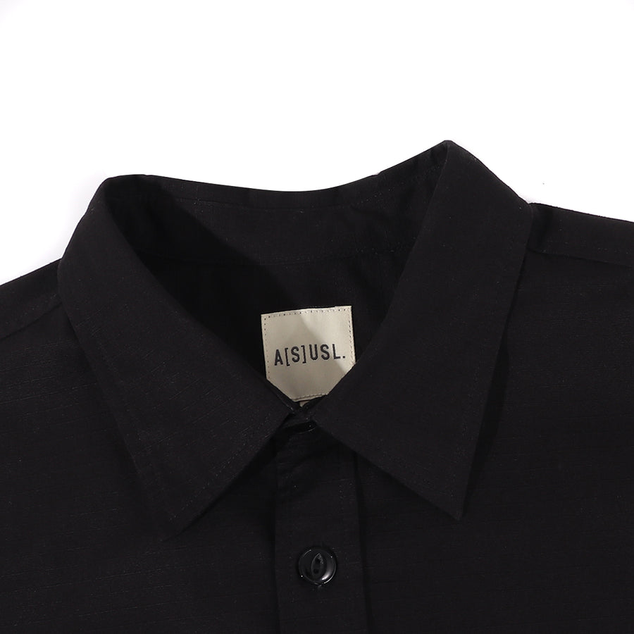 MULTI POCKET RIBSTOP SHIRT - BLACK