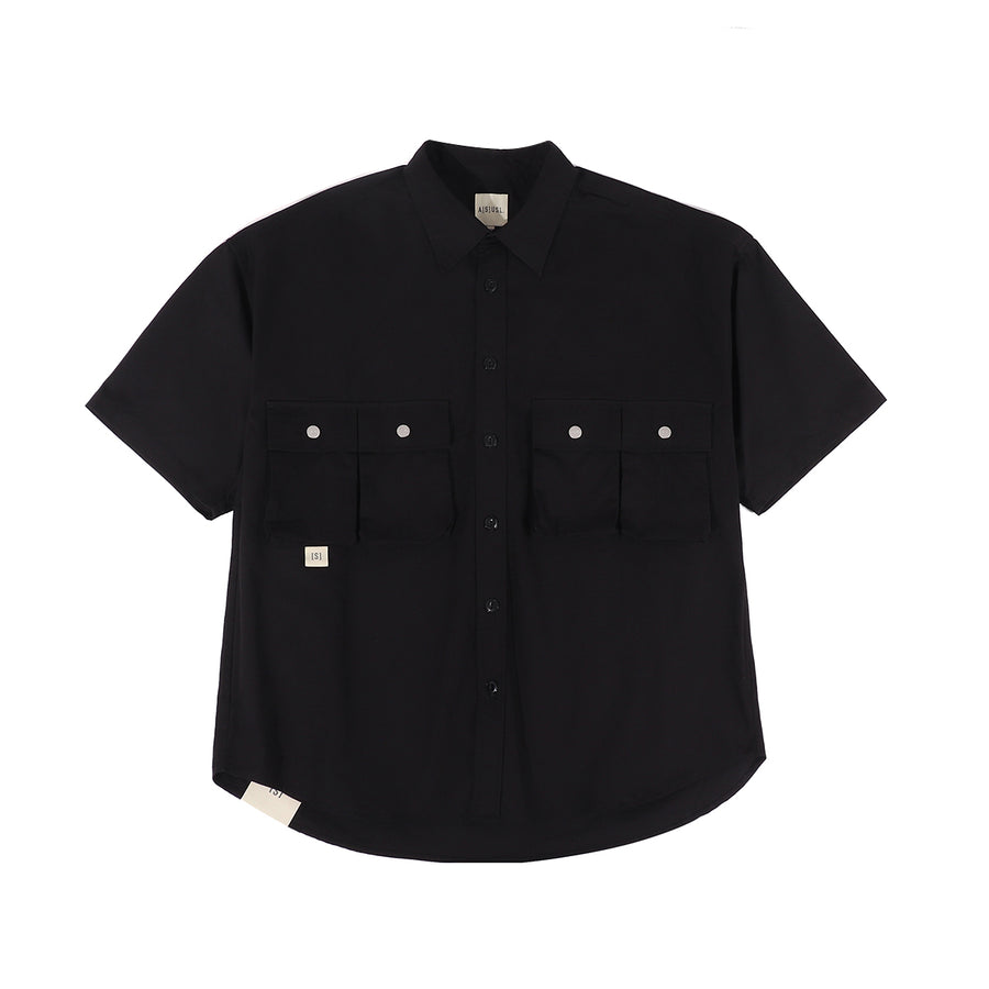 MULTI POCKET RIBSTOP SHIRT - BLACK
