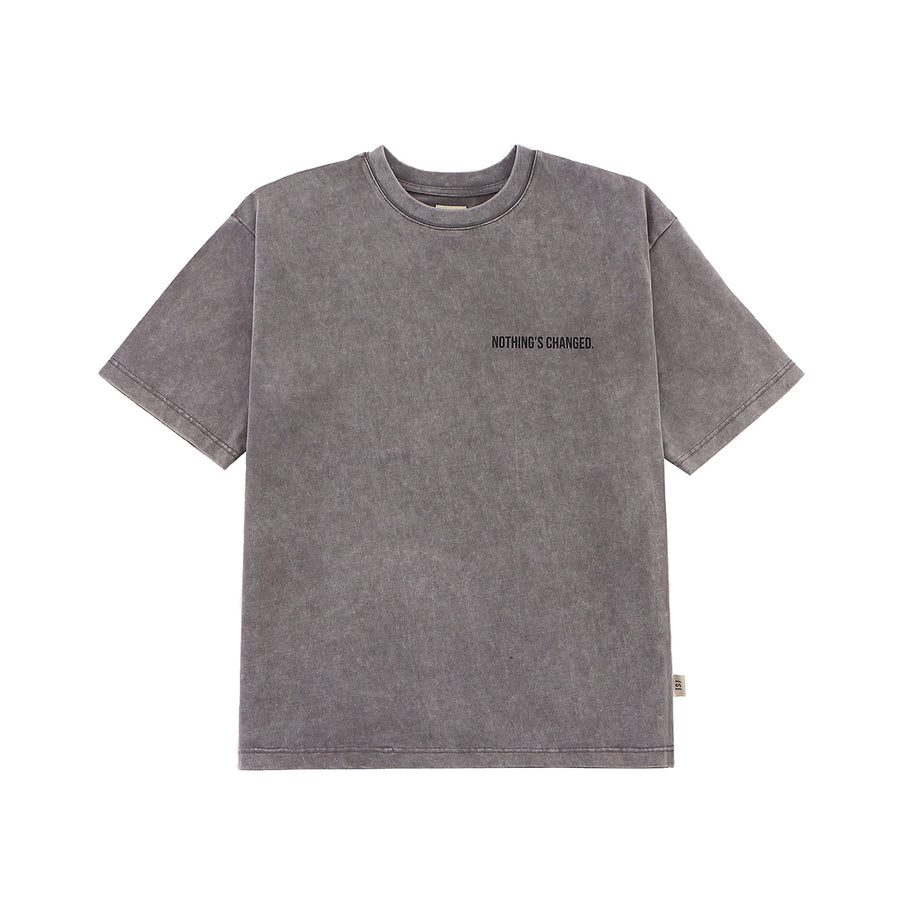 SNOW WASH PHOTO PRINT TEE - CHARCOAL