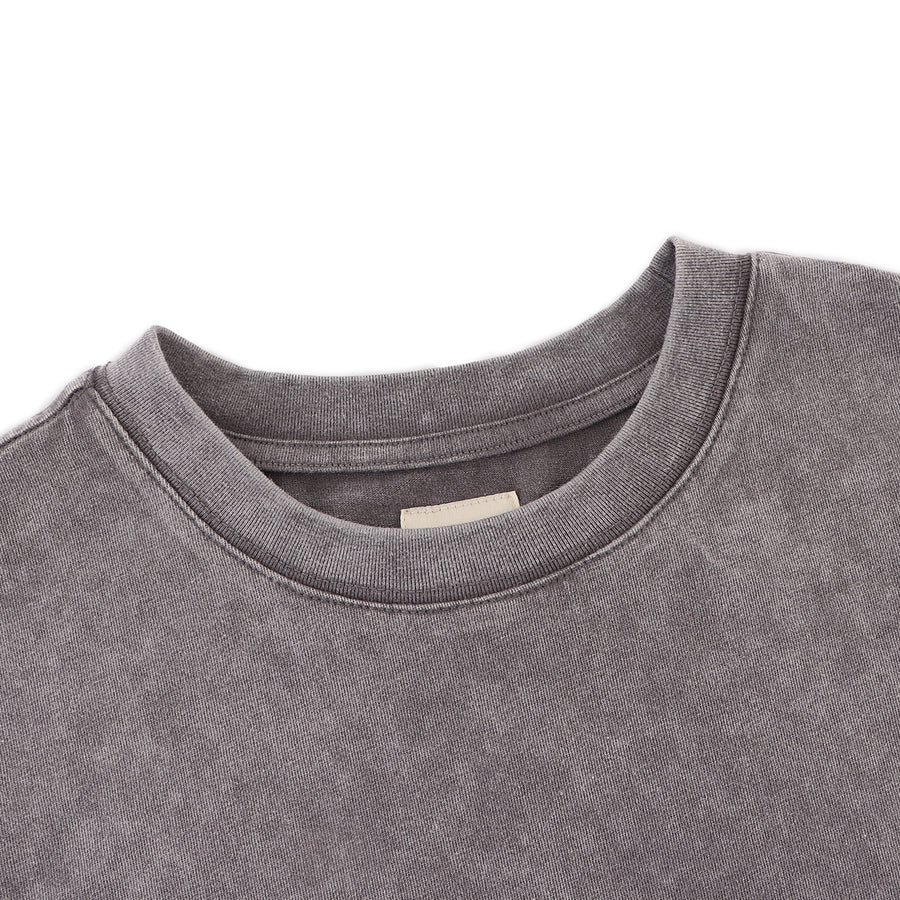 SNOW WASH PHOTO PRINT TEE - CHARCOAL