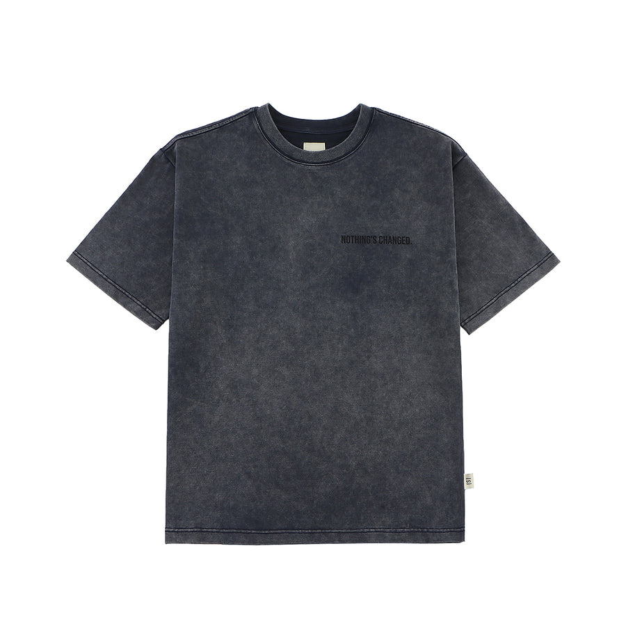 SNOW WASH PHOTO PRINT TEE - NAVY