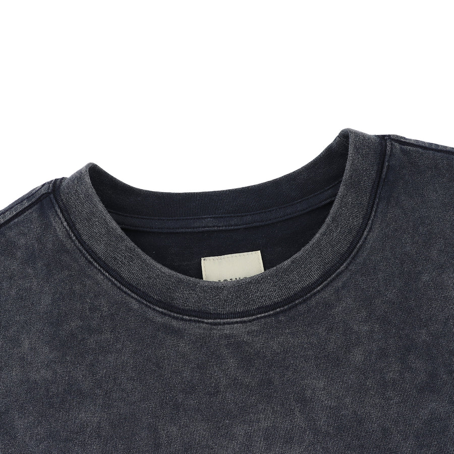 SNOW WASH PHOTO PRINT TEE - NAVY