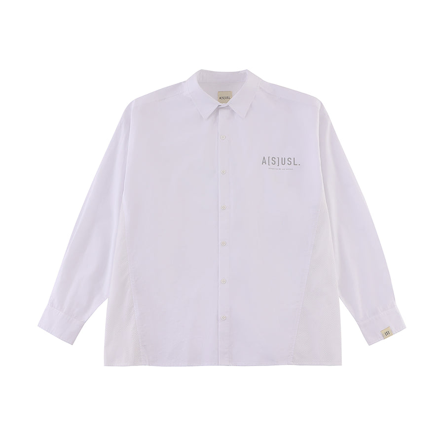 MESH PANEL SHIRT - WHITE