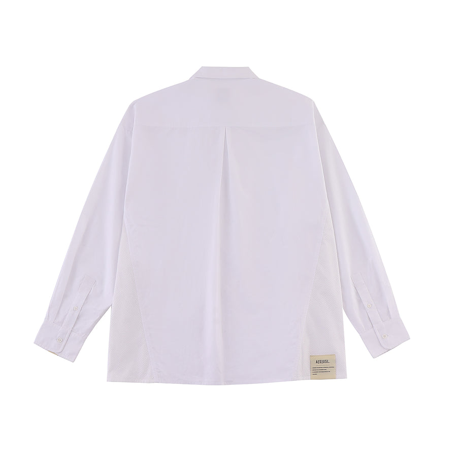 MESH PANEL SHIRT - WHITE