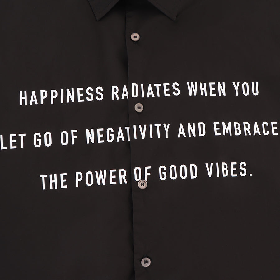 GOOD VIBES PRINT SHIRT - BLACK