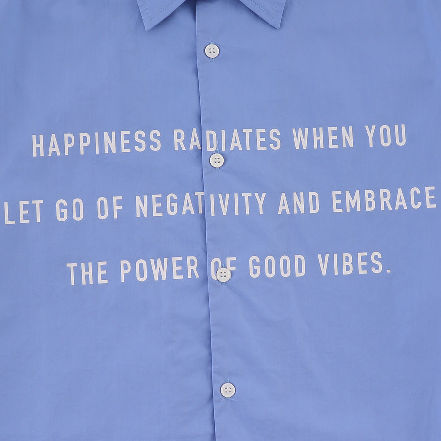 GOOD VIBES PRINT SHIRT - BLUE