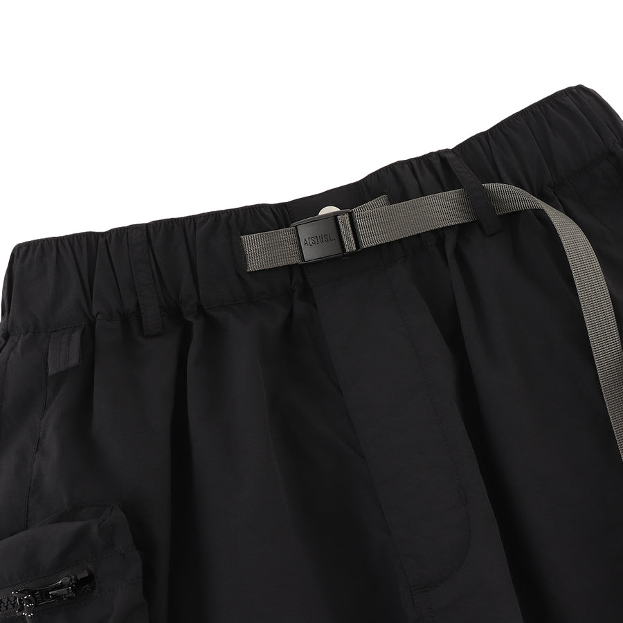 NYLON 3D POCKET SHORTS - BLACK