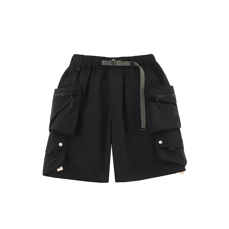NYLON 3D POCKET SHORTS - BLACK