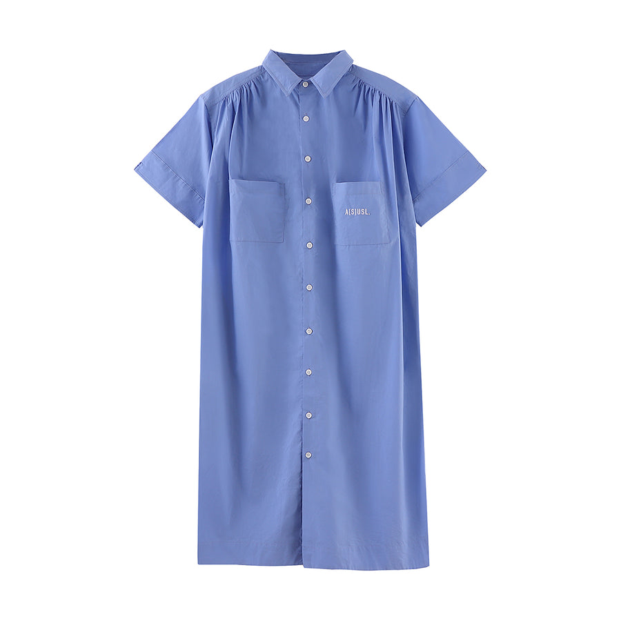 POCKET SHIRT DRESS - BLUE