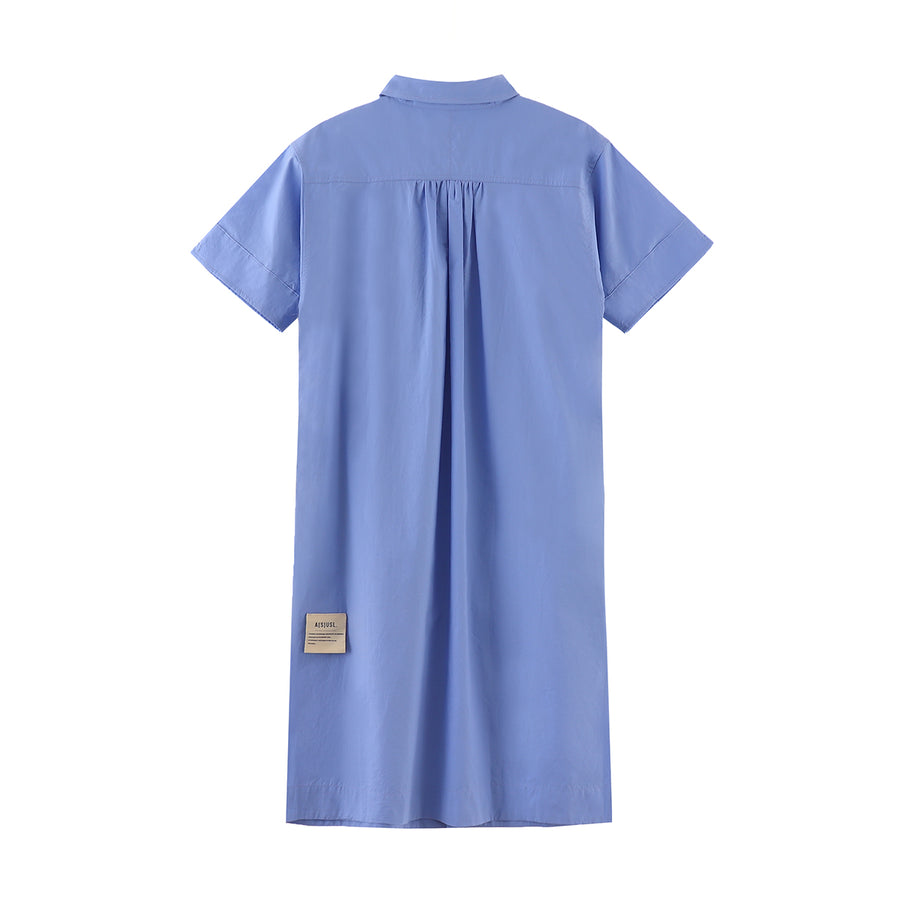 POCKET SHIRT DRESS - BLUE