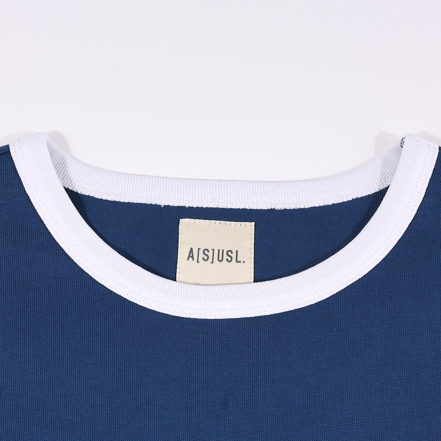 ASUSL VINTAGE RINGER TEE - NAVY