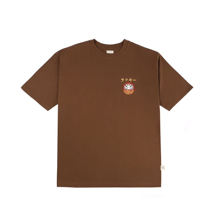 DARUMA PRINT TEE - BROWN