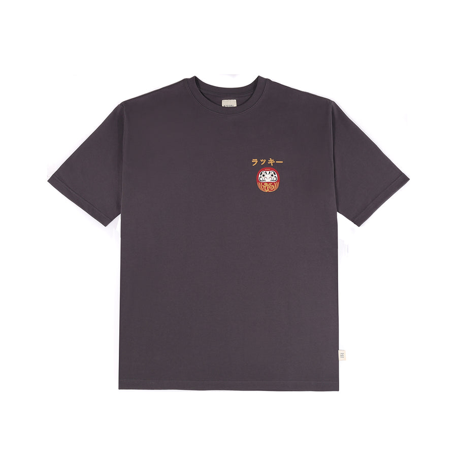 DARUMA PRINT TEE - CHARCOAL