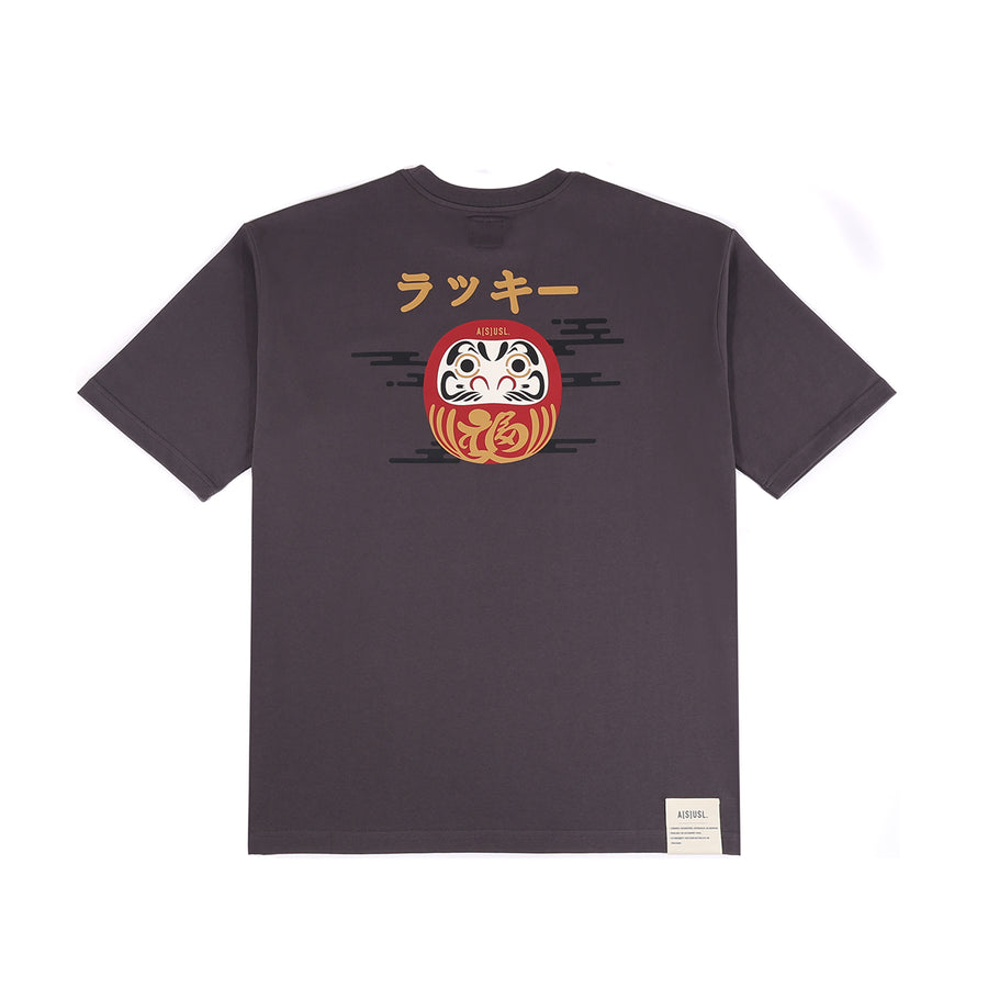 DARUMA PRINT TEE - CHARCOAL
