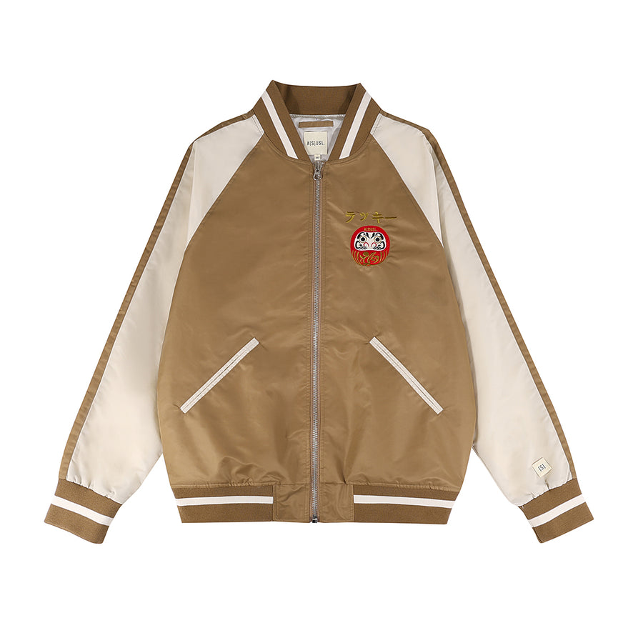 DARUMA EMB. SOUVENIR JACKET - BROWN