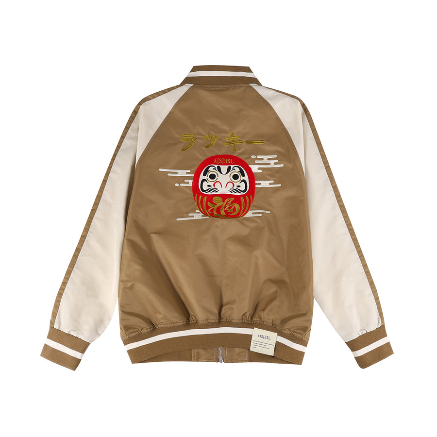 DARUMA EMB. SOUVENIR JACKET - BROWN