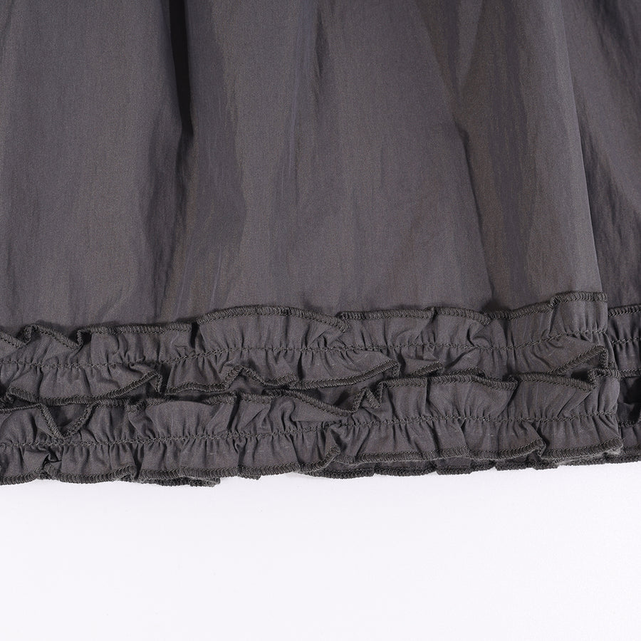 2 LAYERS RUFFLES SKIRT - CHARCOAL