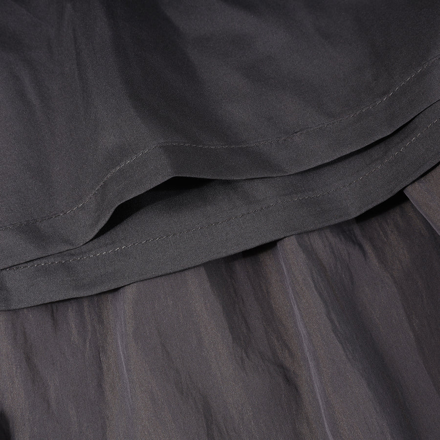 2 LAYERS RUFFLES SKIRT - CHARCOAL