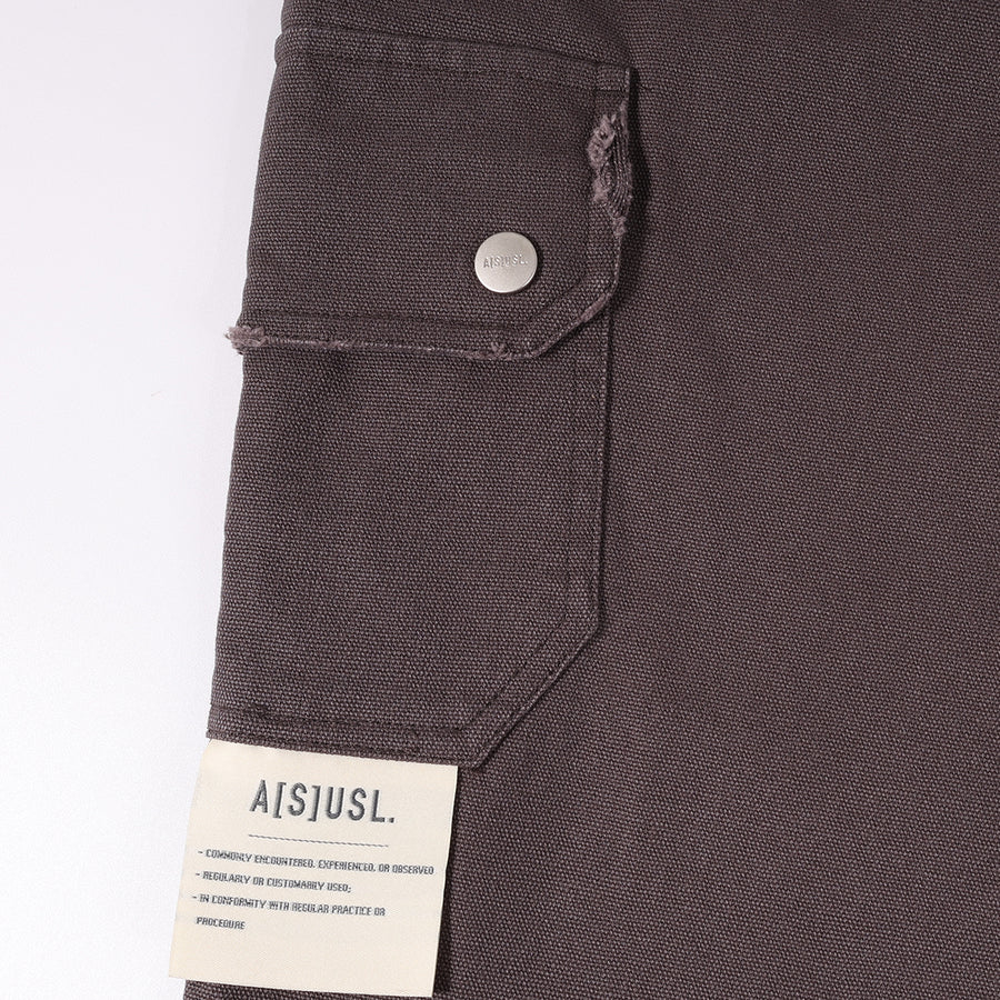 CANVAS MULTI POCKETS PAINTER PANTS - CHARCOAL