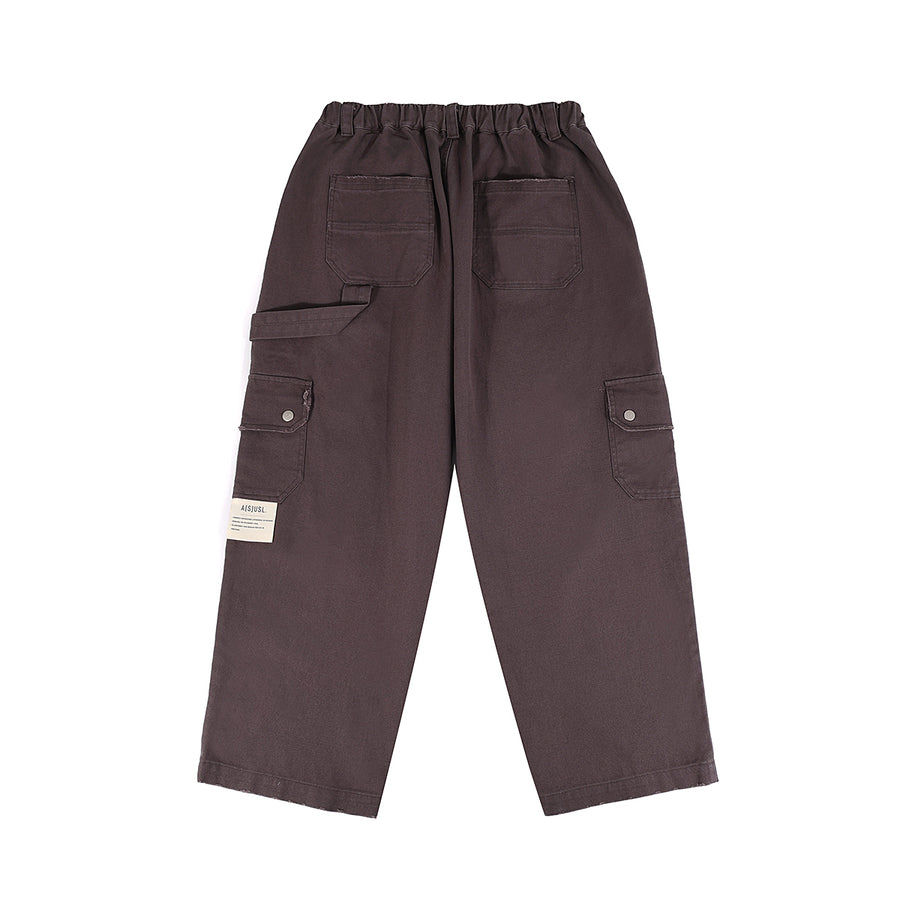 CANVAS MULTI POCKETS PAINTER PANTS - CHARCOAL