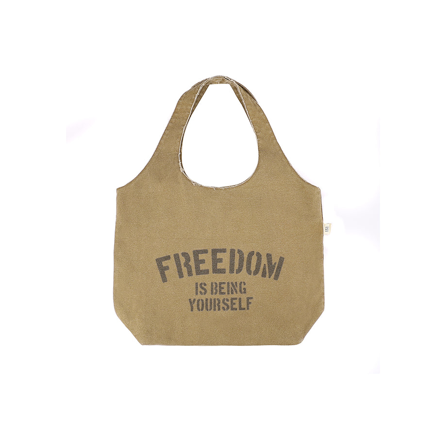 FREEDOM CANVAS TOTE BAG - BROWN
