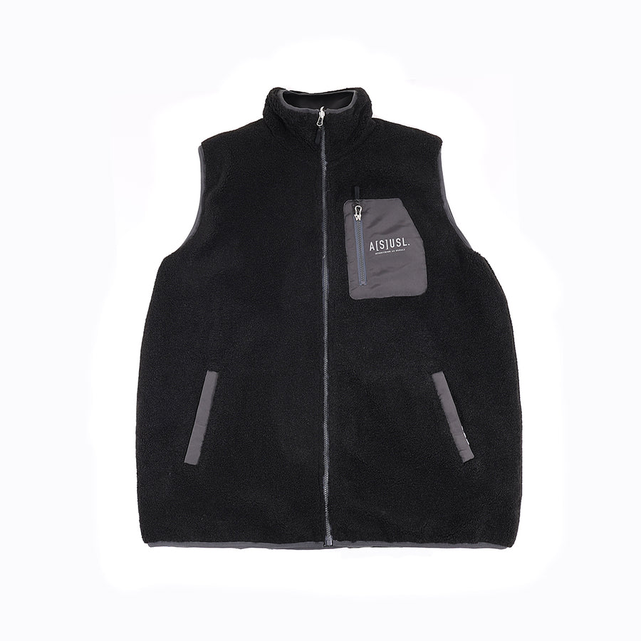 REVERSIBLE PATCHWORK PADDING VEST - CHARCOAL – ASUSL
