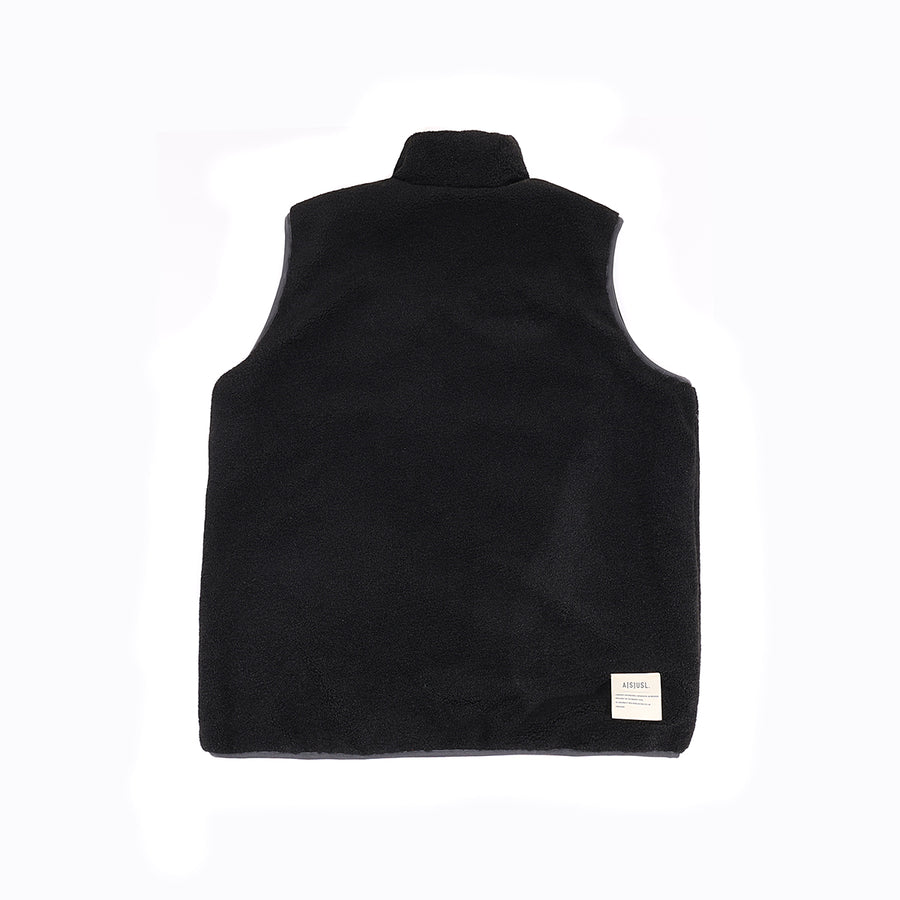 REVERSIBLE PATCHWORK PADDING VEST - CHARCOAL – ASUSL