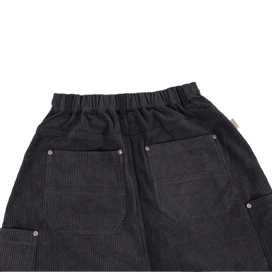 PATCH POCKETS A-LINE CORDUROY SKIRT-CHARCOAL – ASUSL