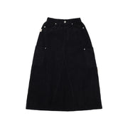 PATCH POCKETS A-LINE CORDUROY SKIRT-BLACK – ASUSL