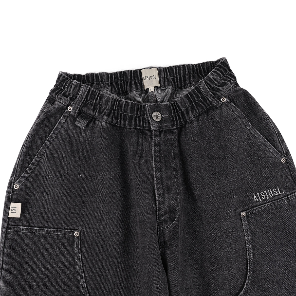DENIM PATCHWORK PANTS- DENIM BLACK – ASUSL