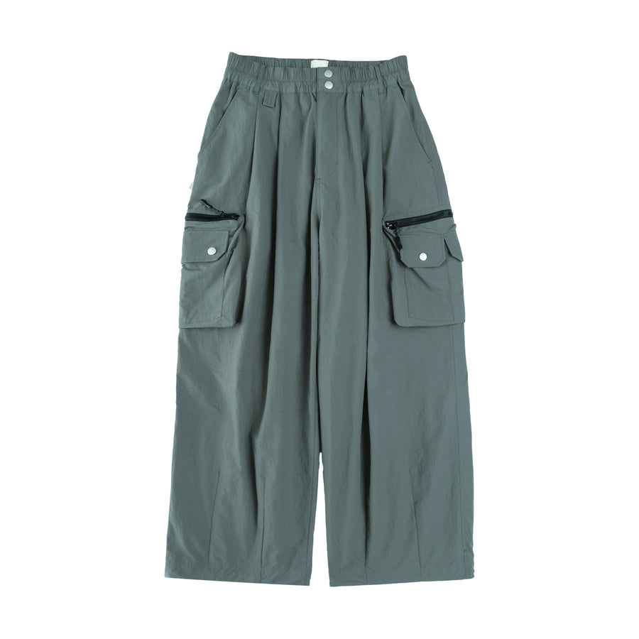 ZIPPER POCKET BALLON PANTS - FOREST