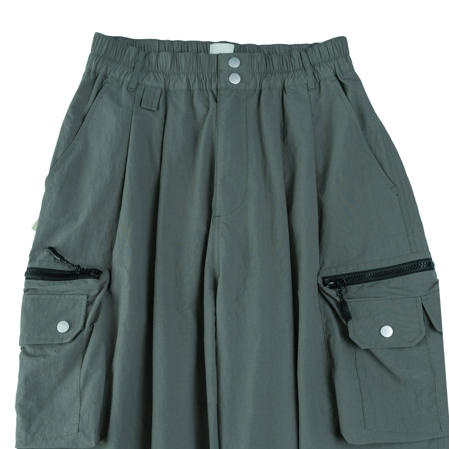 ZIPPER POCKET BALLON PANTS - FOREST