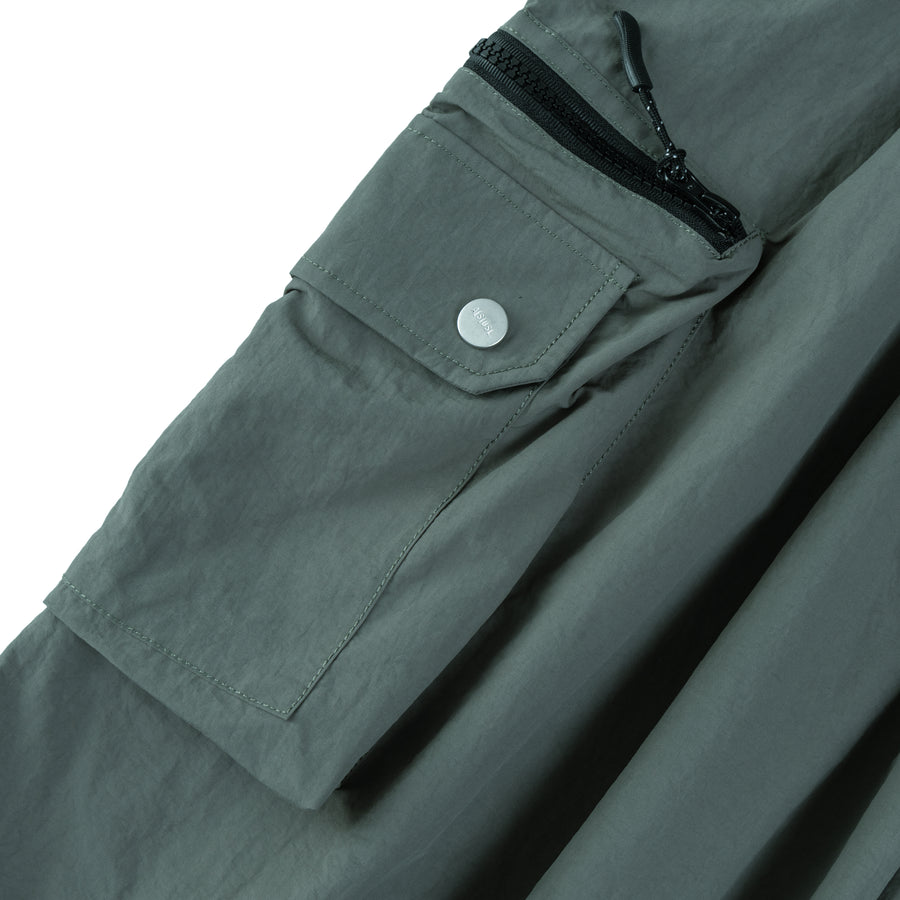 ZIPPER POCKET BALLON PANTS - FOREST