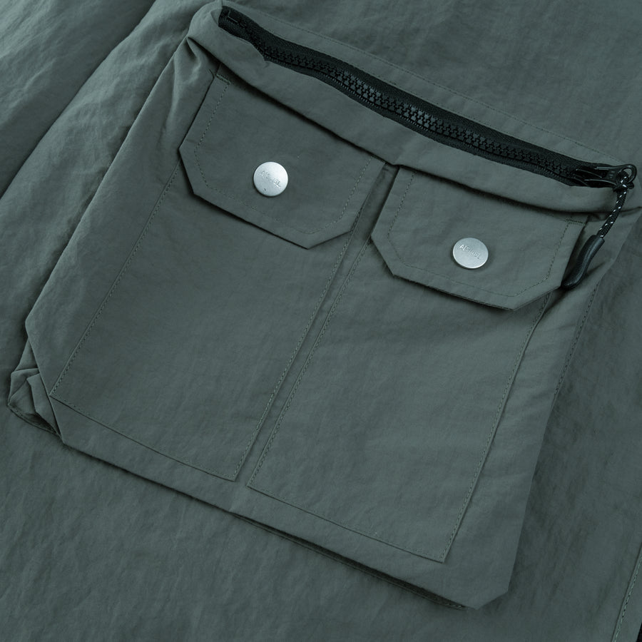 NYLON ZIPPER POCKET JACKET - FOREST